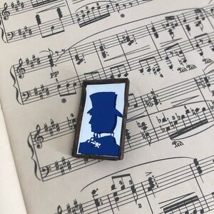 Handmade Vinyl Print Silhouette Mirror Brooch